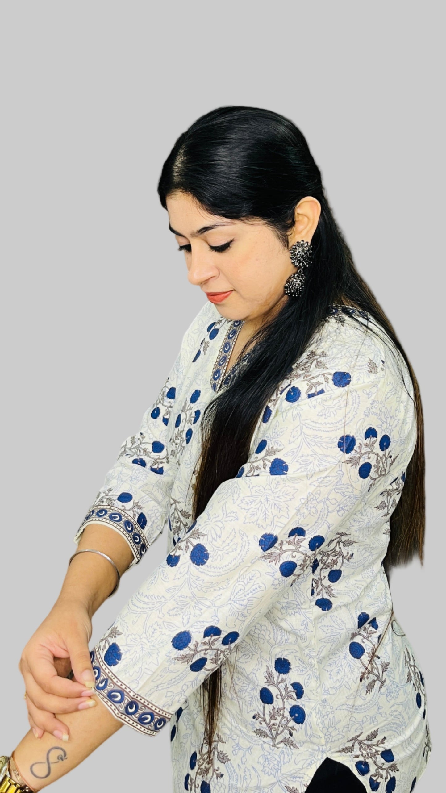 Floral Cotton Short Kurti offers comfort and style for everyday wear
