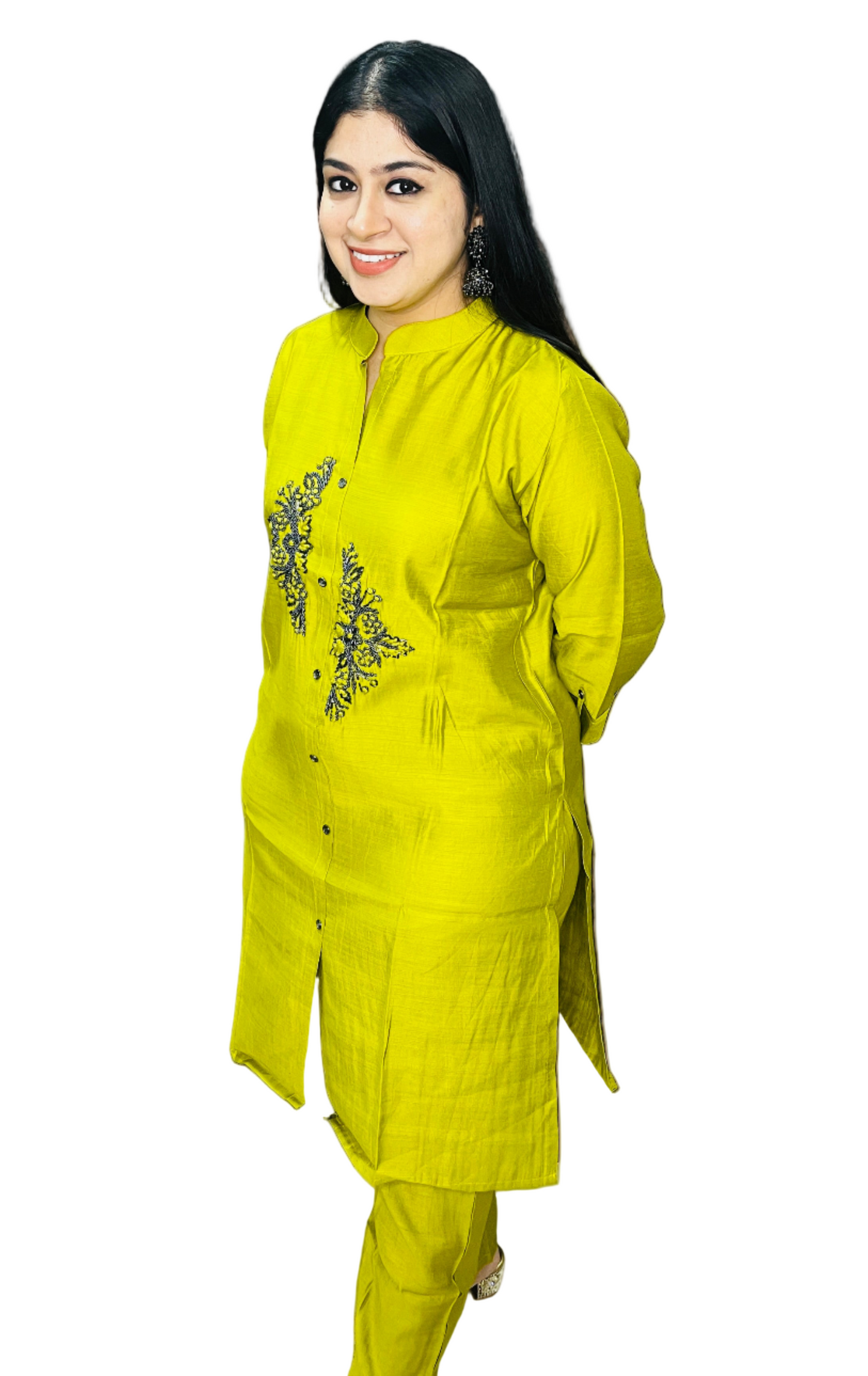 Festive mustard green Coord set