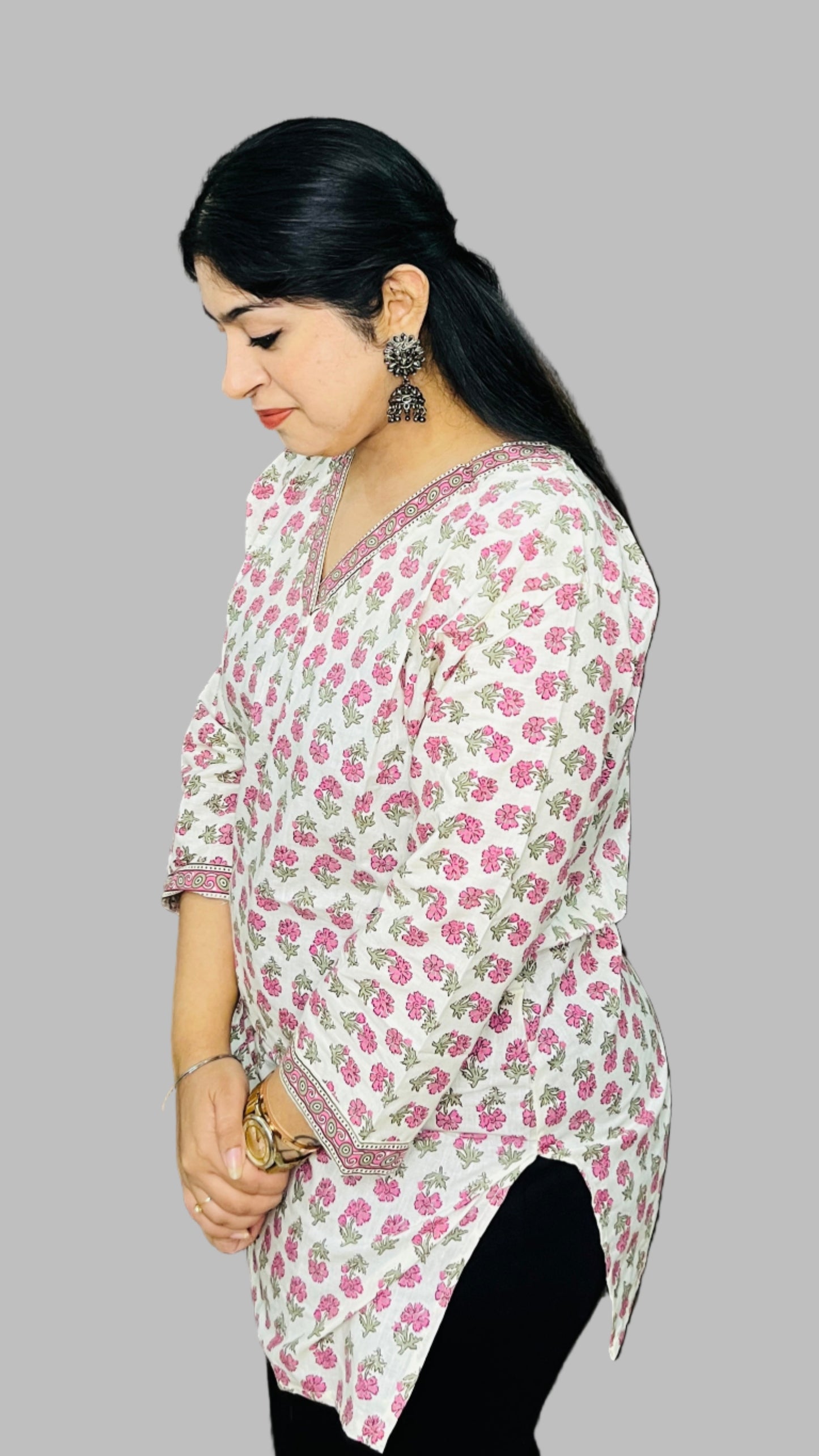 Rosy Bloom Short Kurti