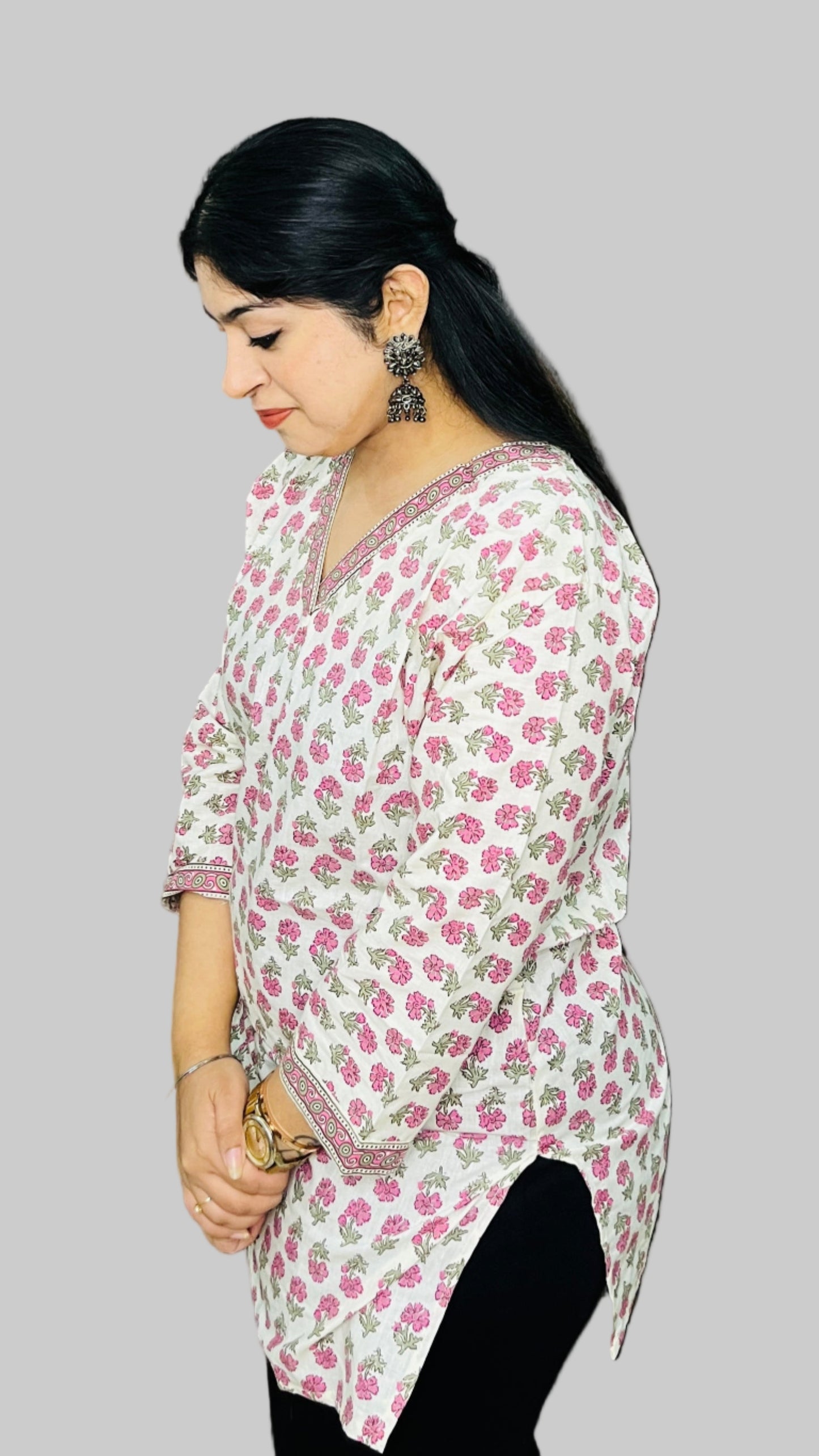 Rosy Bloom Short Kurti
