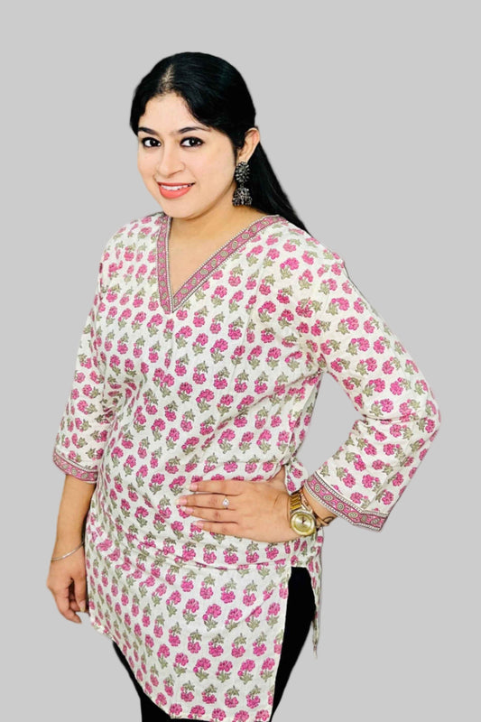 Rosy Bloom Short Kurti