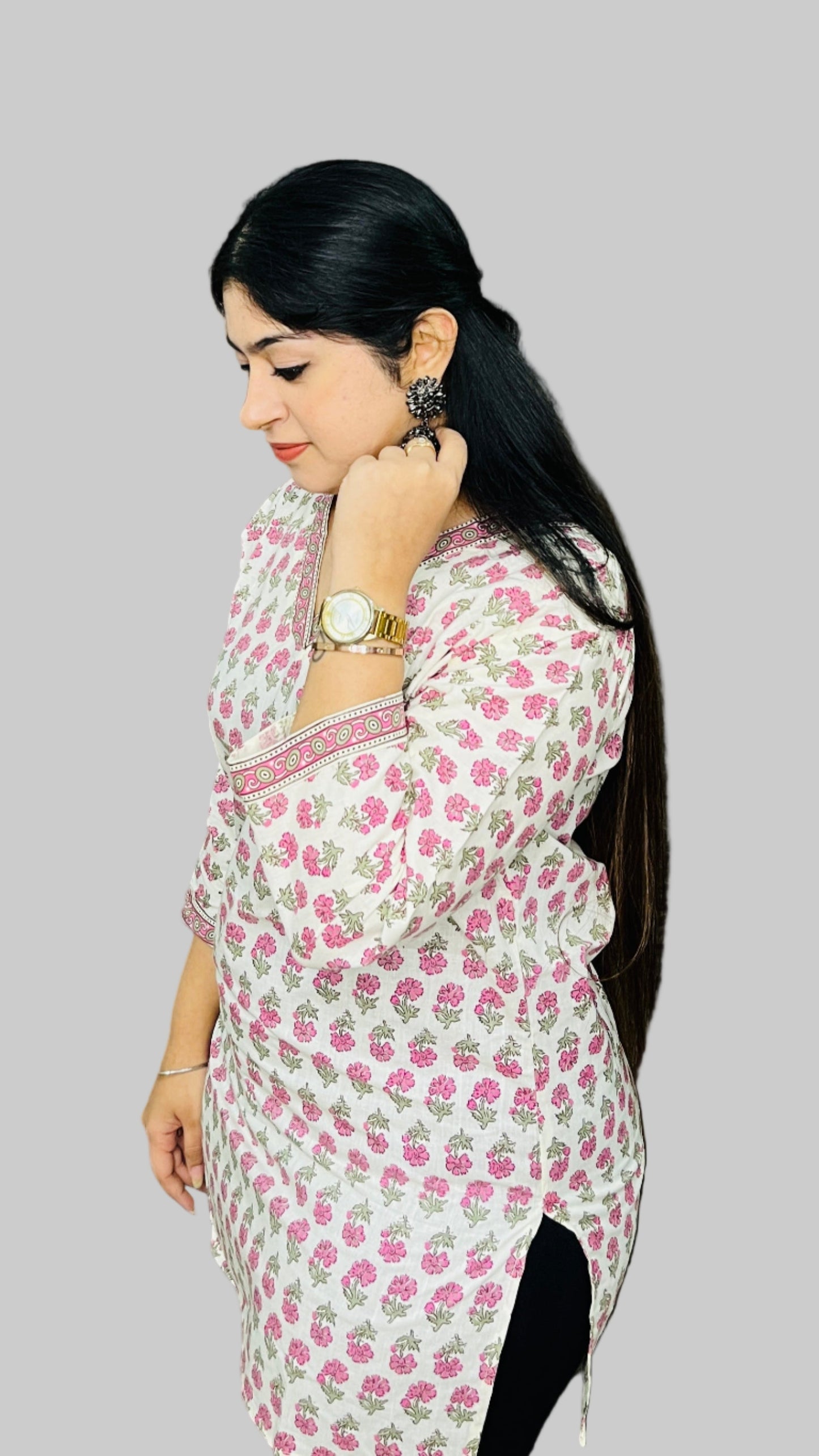 Rosy Bloom Short Kurti