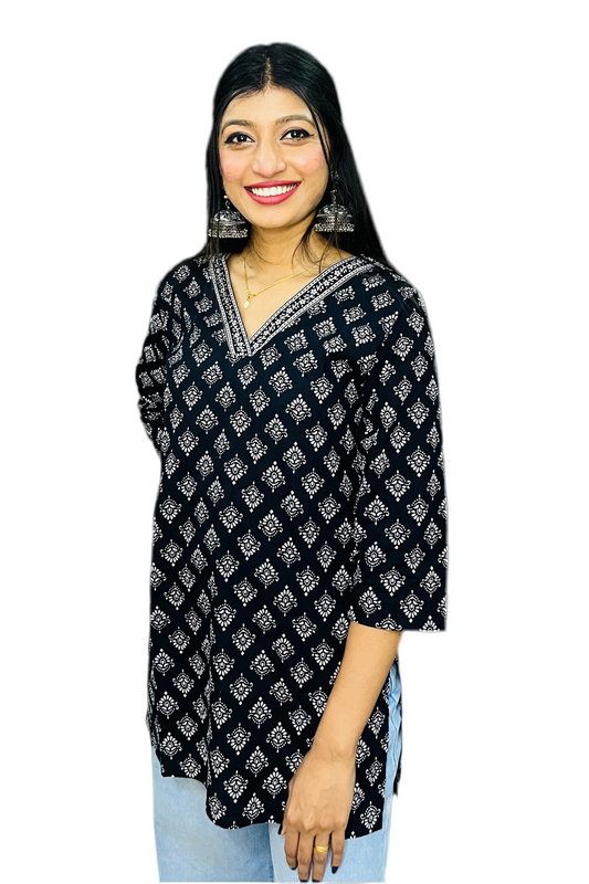 Moonlit Midnight Short Kurti