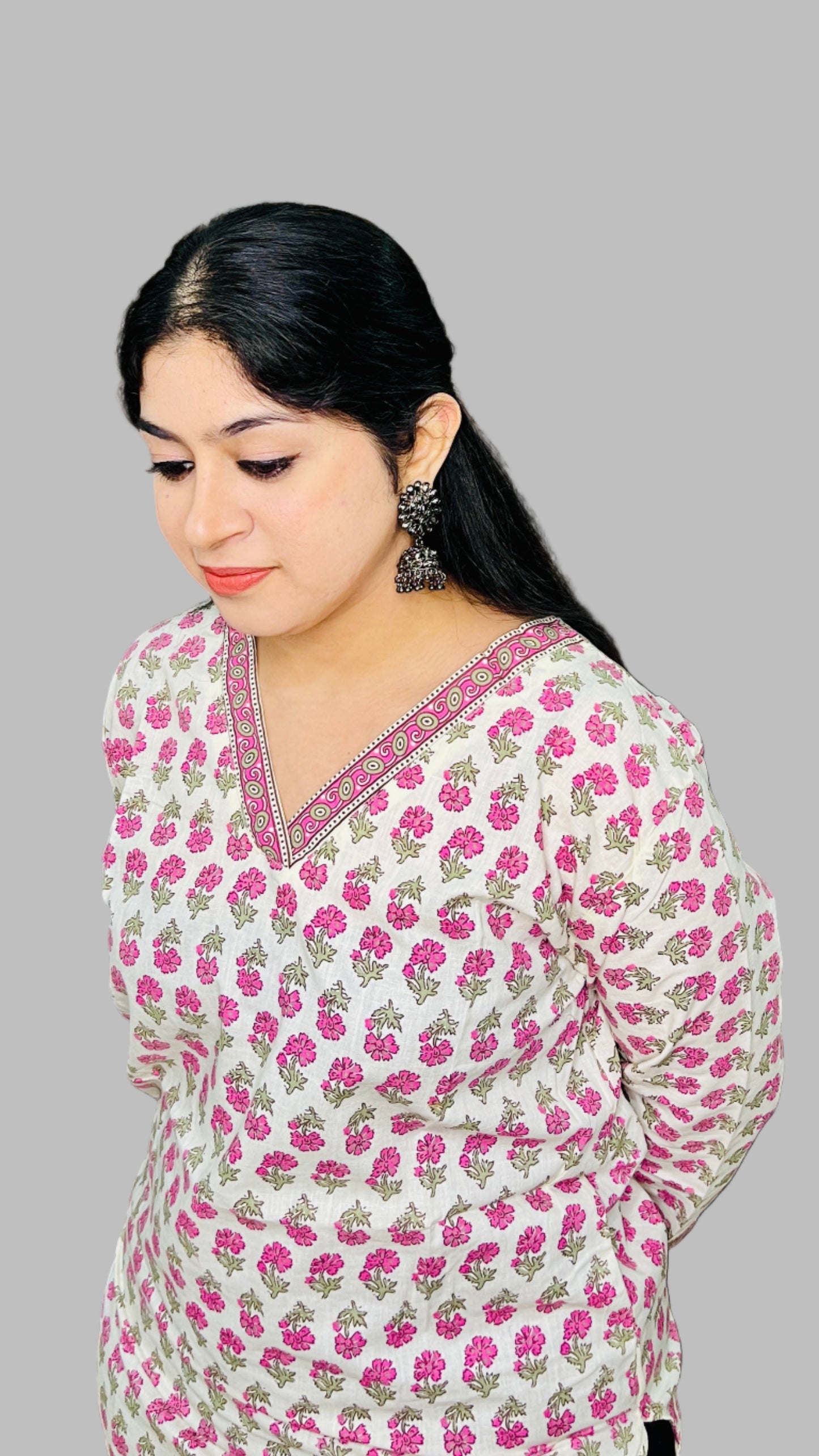 Rosy Bloom Short Kurti