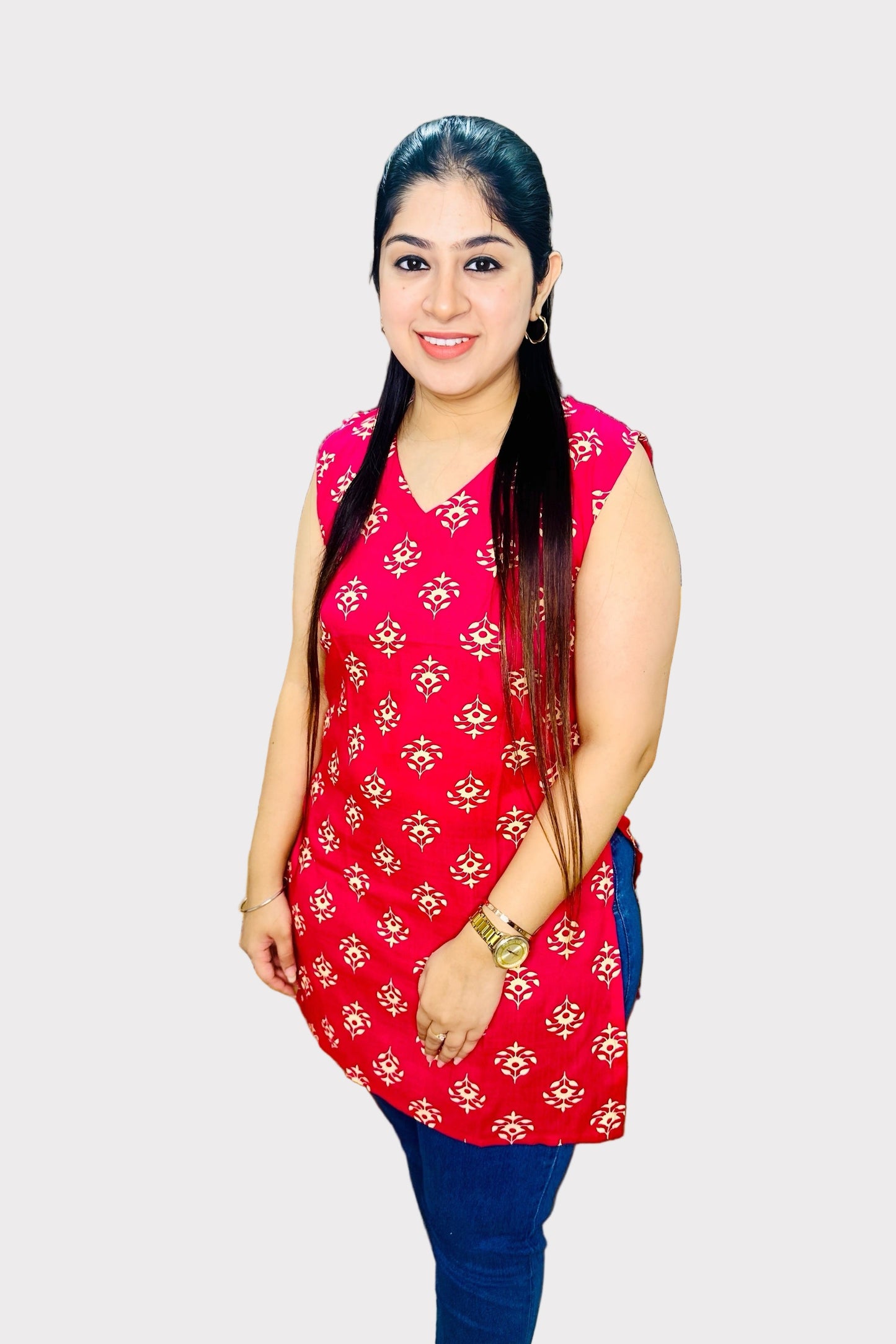 Pink Bloom kurti