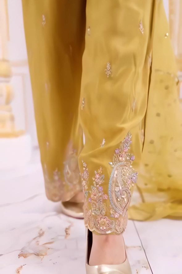 Citrine Dusk Embroidered Kurta Palazzo Set