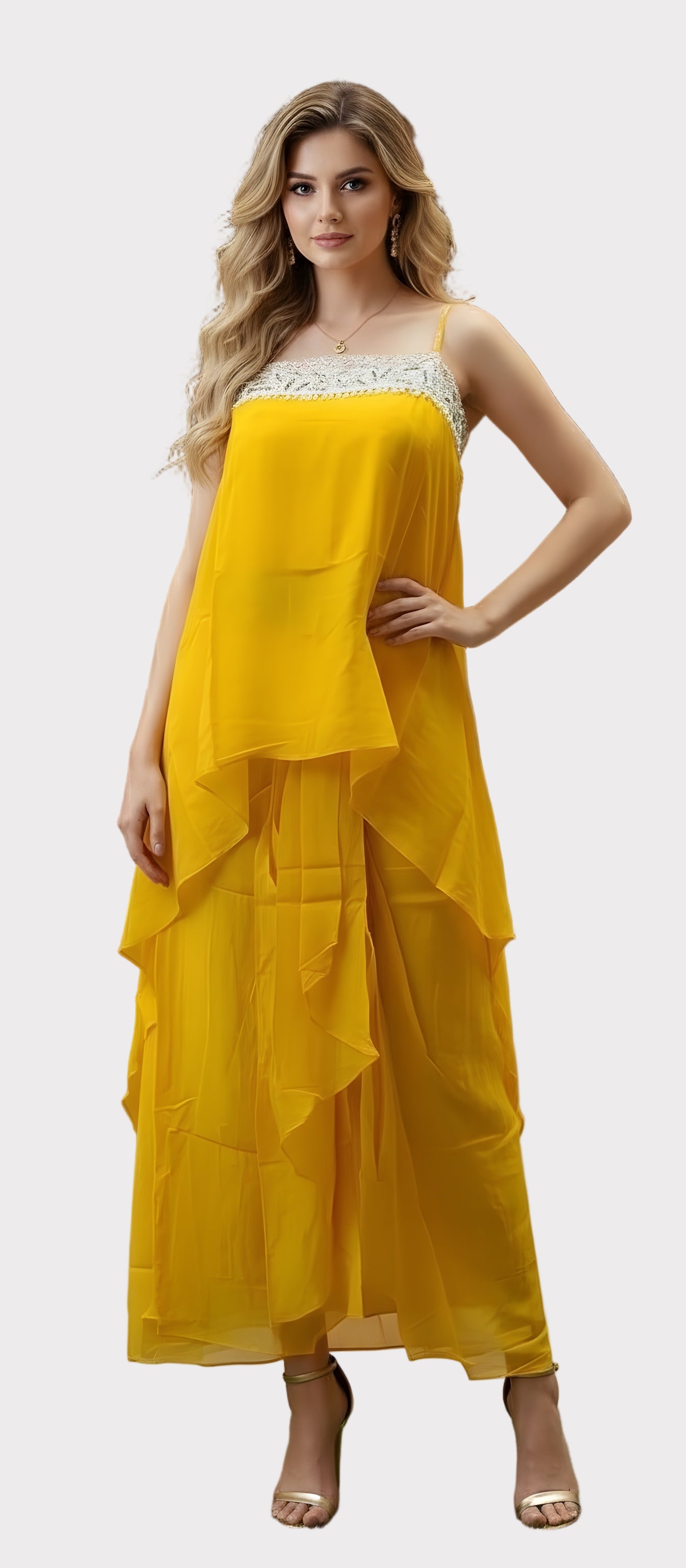 Golden Mustard Flow Dress