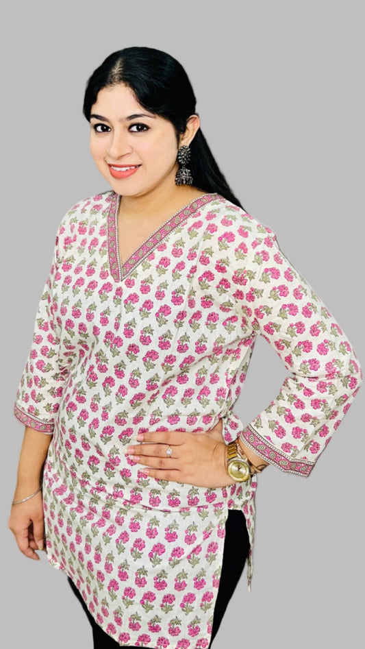Rosy Bloom Short Kurti