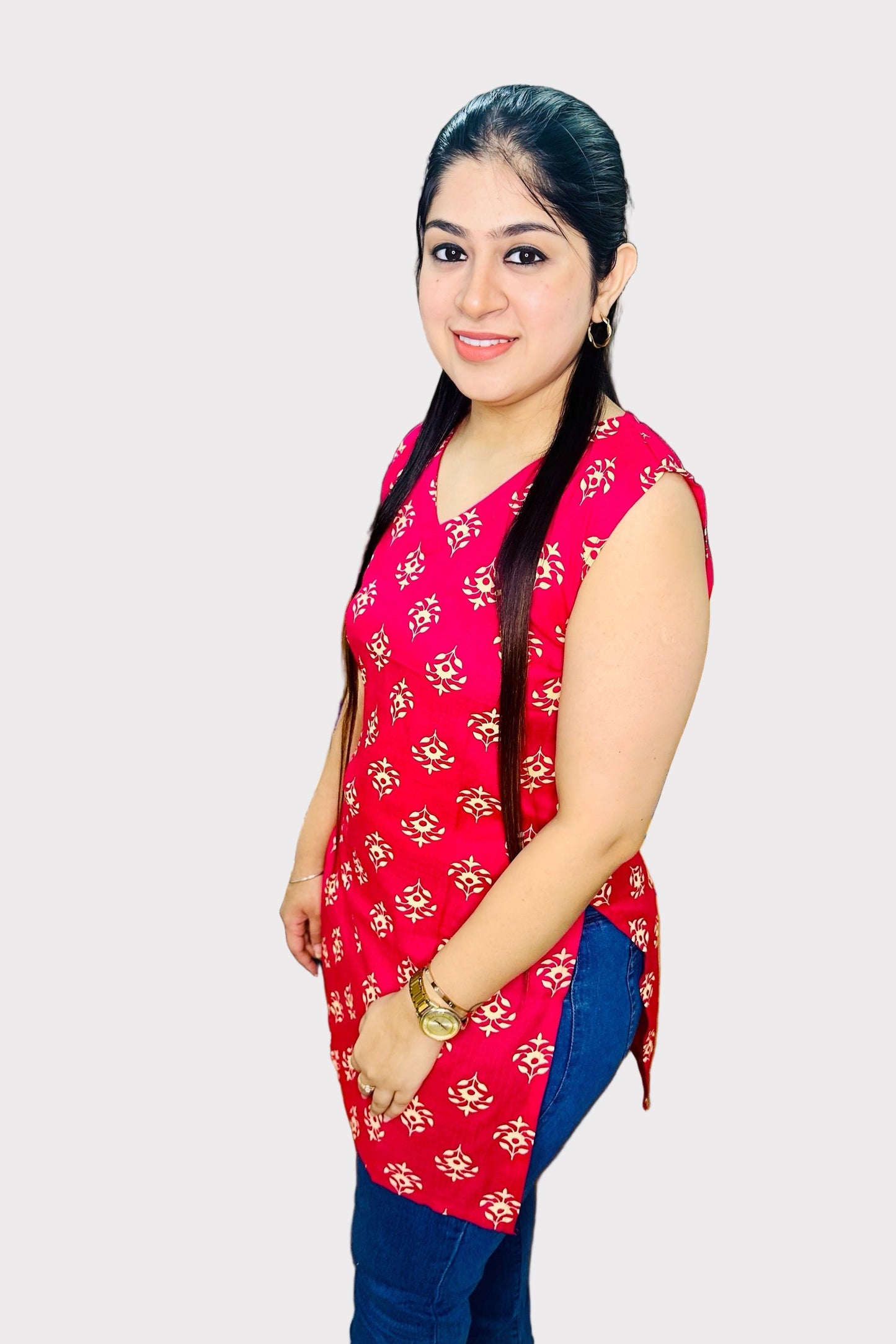 Pink Bloom kurti