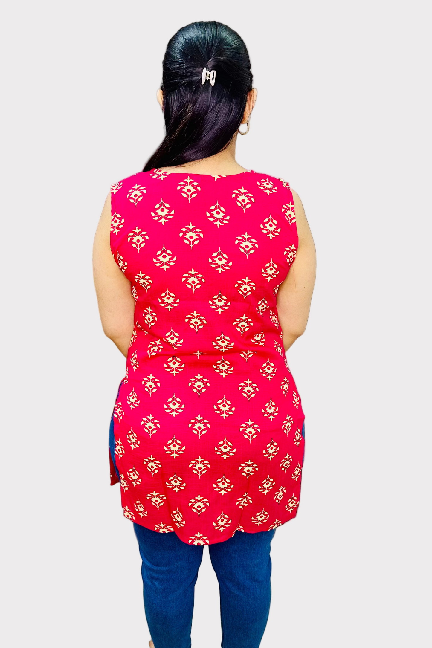 Pink Bloom kurti