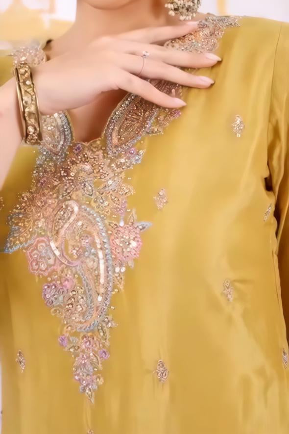 Citrine Dusk Embroidered Kurta Palazzo Set